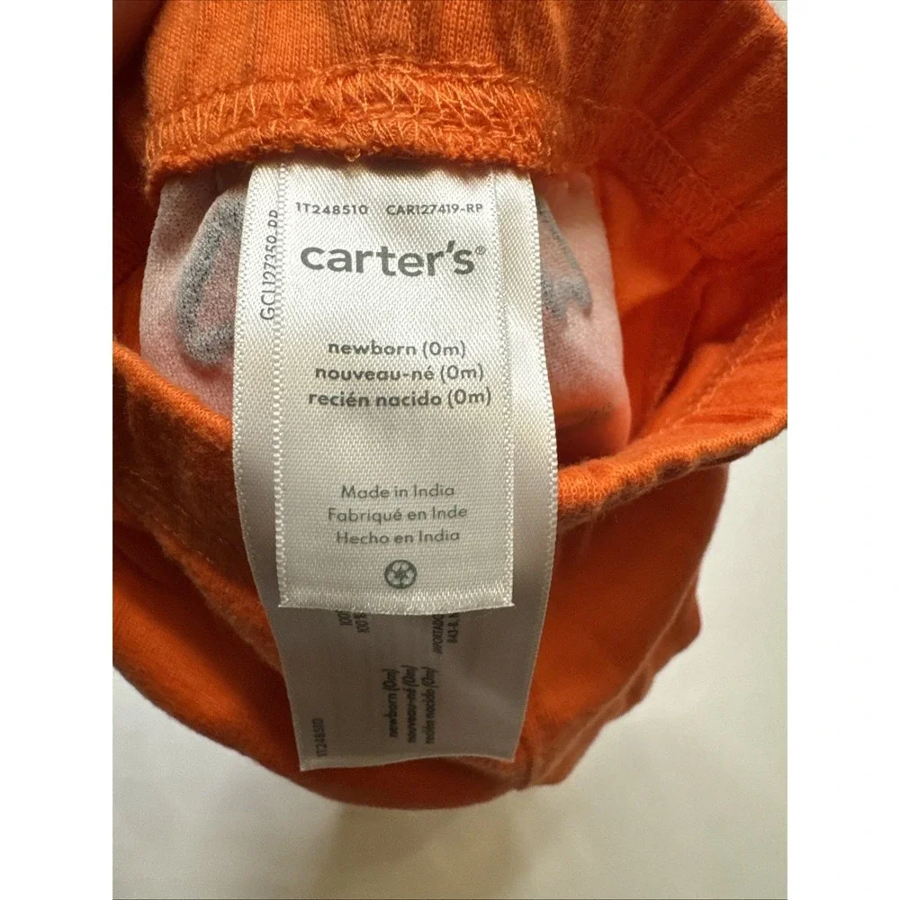 Carters‎ Baby Newborn Pumpkin Jack-O-Lantern Orange Cotton Jogger Pants 1T248510
